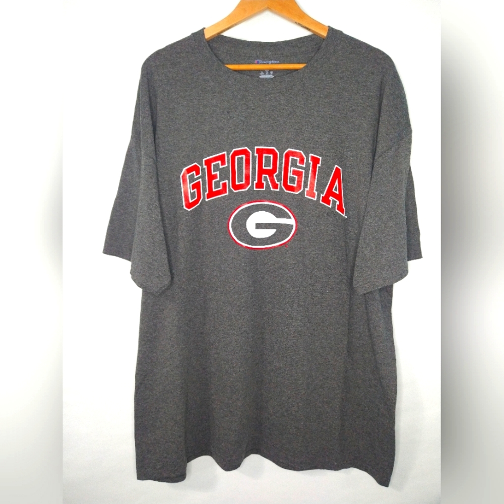 NWT Champion Georgia Logo Gray Graphic T-shirt